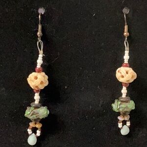 Colorful Beaded Dangle Earrings